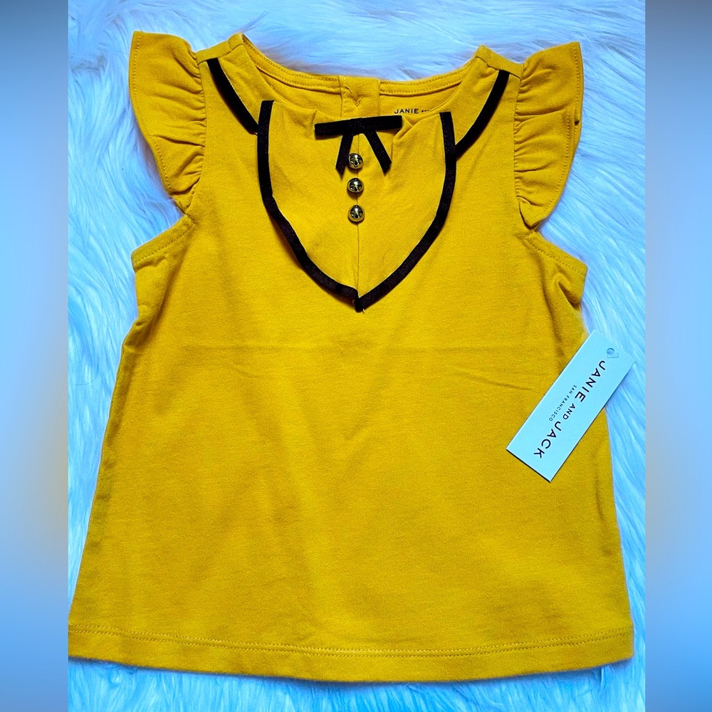 Janie and Jack saffron yellow summer shirt 3T NWT